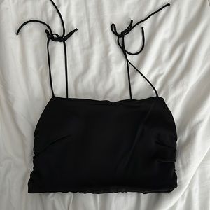 ZARA Spaghetti Strap Crop Top in Black